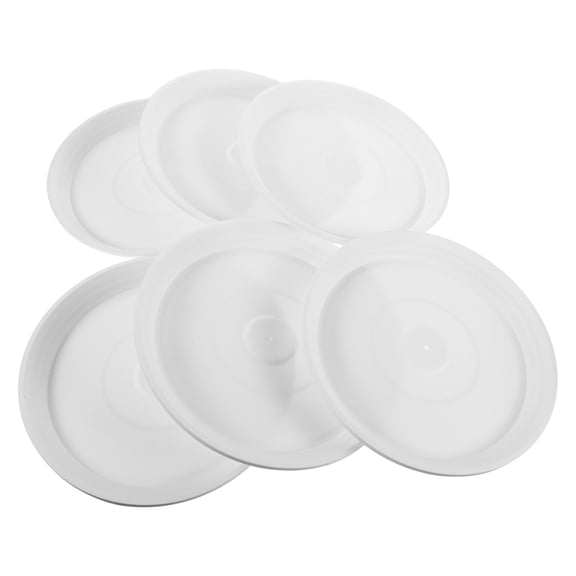 AURARMLET Set of 6 White Plastic Plant Pot Trays with Water Drainage for Indoor and Outdoor Flower Pots