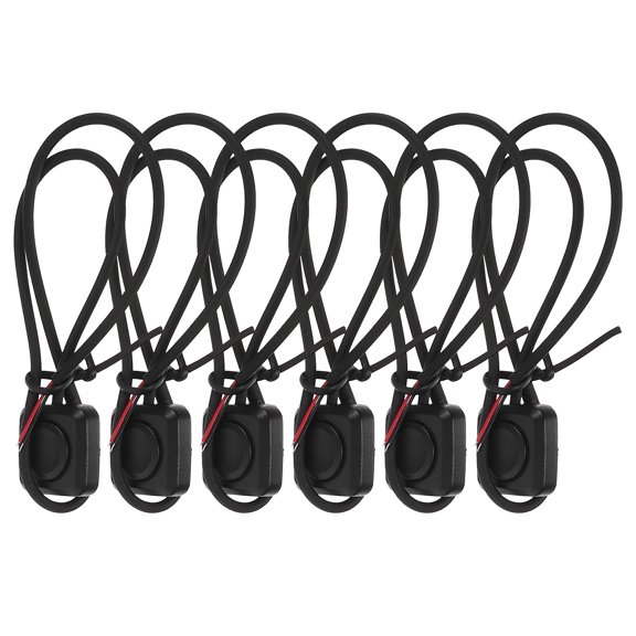 AURARMLET 6pcs Compact Single Key Push Button Switch Black Plastic Prewired