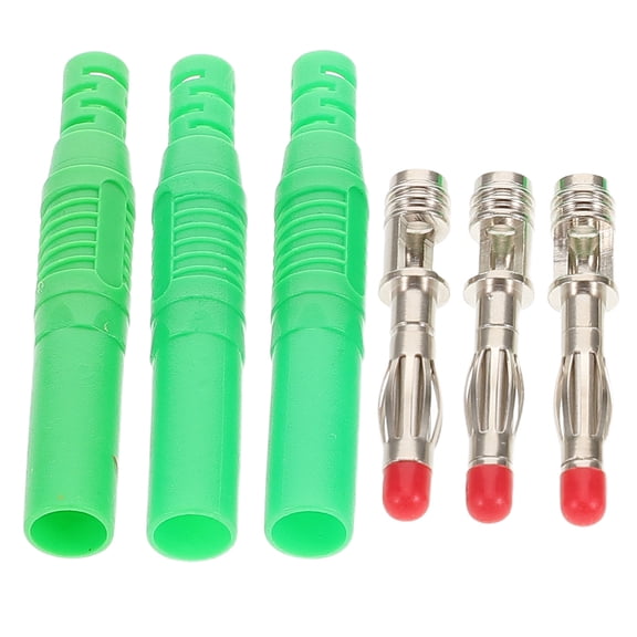 AURARMLET 6pcs Green Plastic Crimp Banana Plugs for Electronics, Audio, Projects and