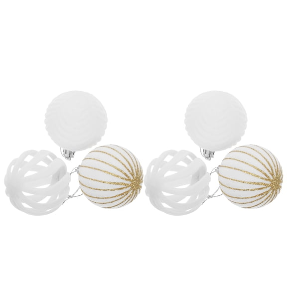 AURARMLET 6-Pack Tree Hanging Ornaments Set, Plastic Flocking Decorations for Garden, Outdoor and Holiday Decor