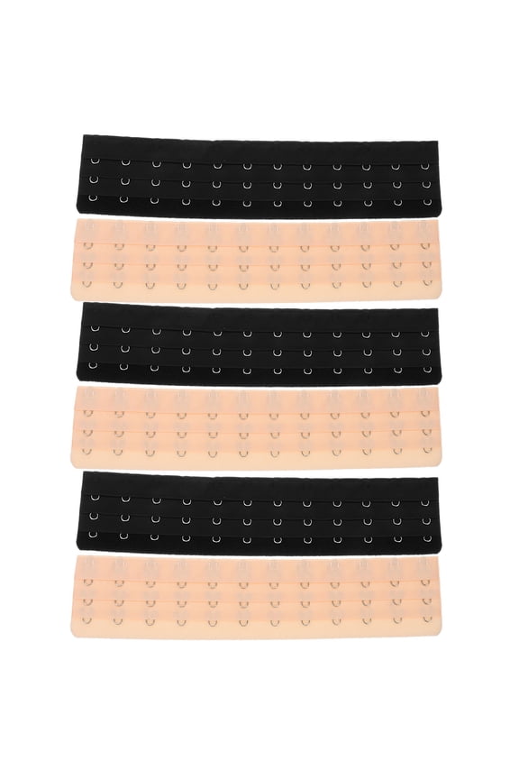 6Pcs Bra Extension Hooks with Metal Clasps Comfortable Polyester for Home Use Multi Color