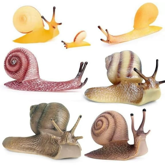 AURARMLET Plastic Snail Statue Home Decor Charm for Fish Tank and Bonsai 7Pcs