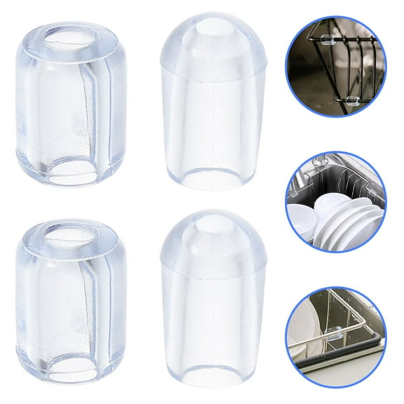 AURARMLET Sink Grate Rubber Feet Sink Grid Protectors Transparent PVC 80Pcs
