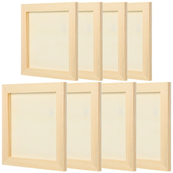 AURARMLET DIY Clay Painting Wooden Frames 8 Pcs for School Art Projects and Home Use 5.95.90.4in