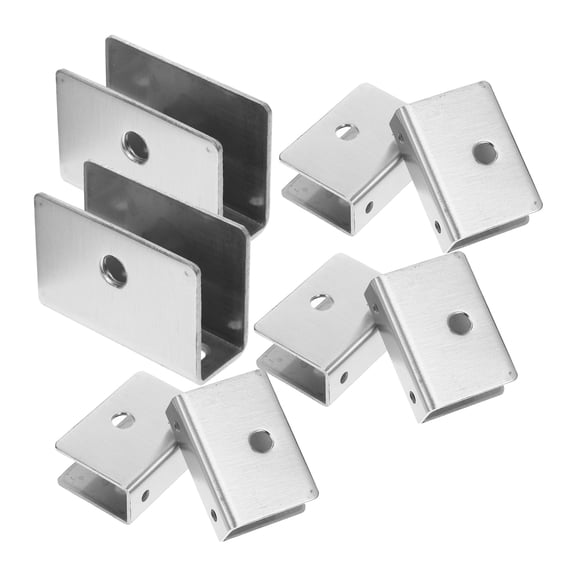 AURARMLET 8PCS Glass Shelf Clamps for Fixed Panel Silver Stainless Steel General Users in Closets
