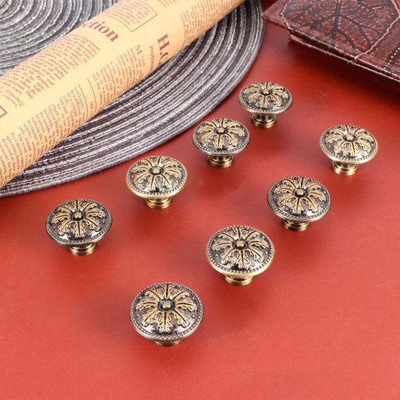 AURARMLET 8Pcs Snowflake Door Knobs Green Solid Base Handles for Glass Doors and Cabinets