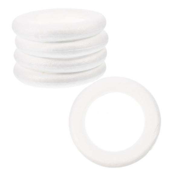 AURARMLET 8Pcs White Foam Wreath Rings Durable Round Craft Circles for DIY Floral Arrangements