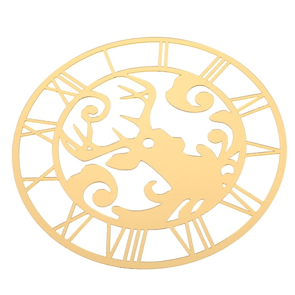 AURARMLET Acrylic Deer Shape Circle Mirror Wall Decals Khaki Decor Stickers 1 Set for Living Room