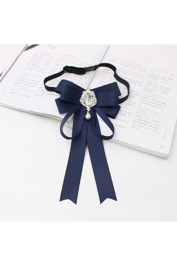 Adjustable Bowtie: Patterned Pre-tied Formal Uniform Bow with Rhinestone - Neck Tie Solid Color for Women Men Party Wedding Business Tuxedo Occasion