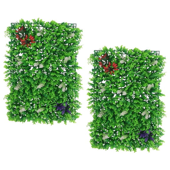 AURARMLET 2Pcs Artificial Plants Panels Plastic and Silk Flower Material for Fence Wall and Trellis Cover