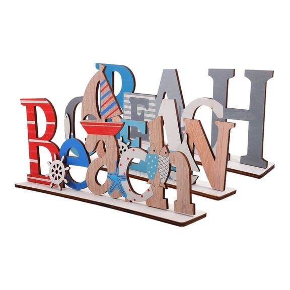 AURARMLET Assorted Ocean Style Printed Table Centerpiece Decorations for Home Office Decor Synthetic Material 3pcs