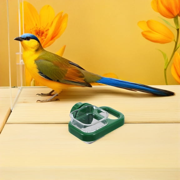 AURARMLET Automatic Pet Cage Water Feeder Hanging Waterer Green Durable Plastic Dripless Design for Birds