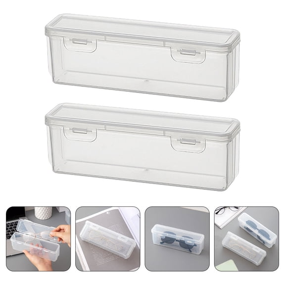 AURARMLET 2Pcs Plastic Sunglasses Display Case Transparent Sunglass Holder for Storage Use