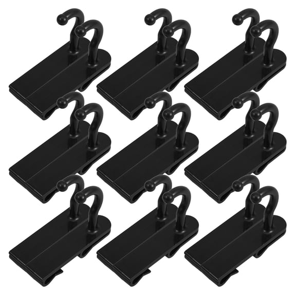 AURARMLET Backpack Hooks for Wall 24Pcs Plastic Coat Hanger Wall Mount Organizer Black