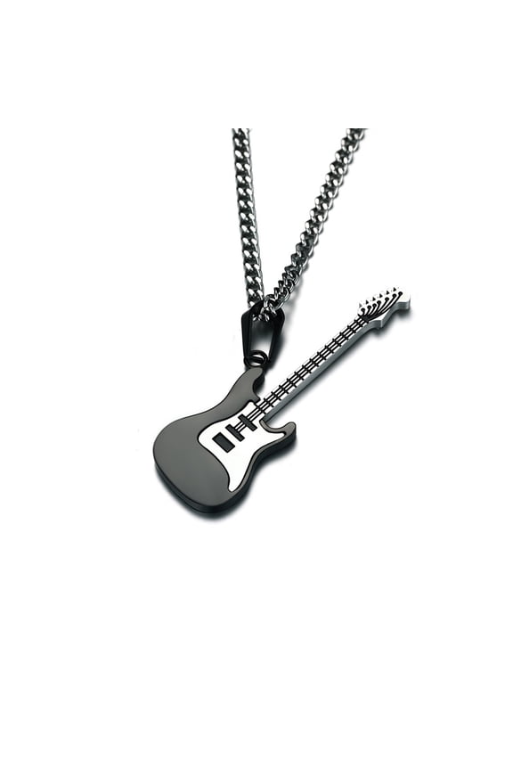 Mens Jewelry Necklace Guitar Shaped 1Pack