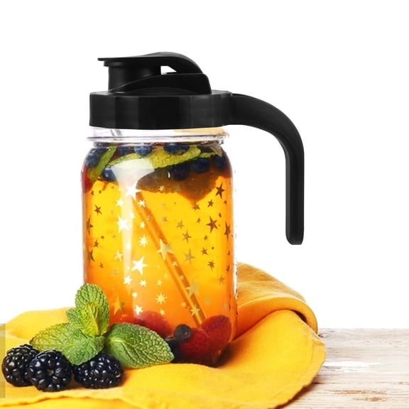 AURARMLET Black Wide Mouth Plastic Jar Lid with Handle for Easy Pouring, Secure Storage, and Convenient Kitchen & Home Use