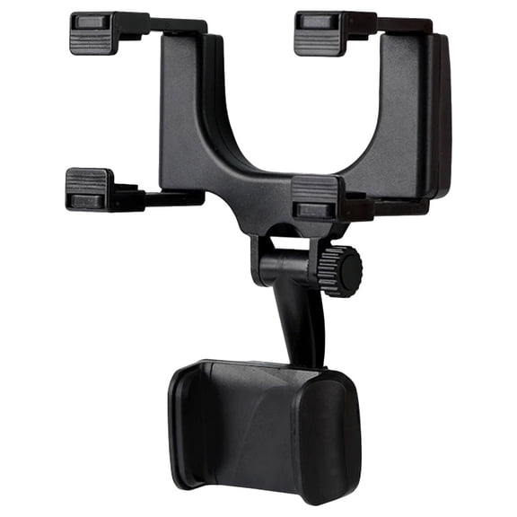 AURARMLET Rear View Mirror Phone Holder Black Rotatable Retractable Car Phone Mount for Secure Device