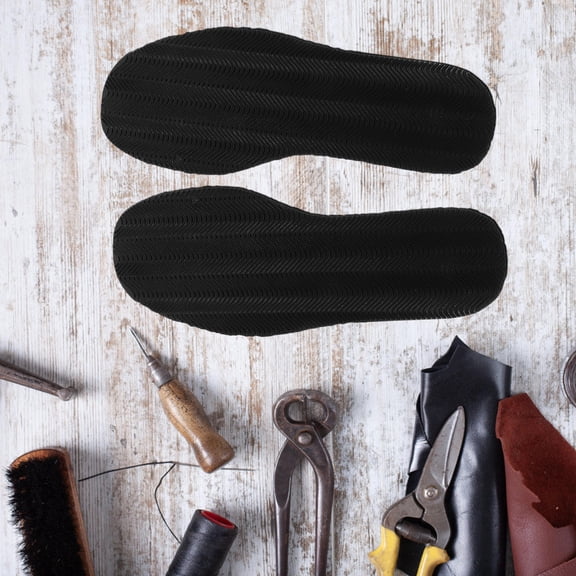 AURARMLET Black Rubber Shoe Sole Replacement Pads for Home Use Easy Application and Enhanced Traction 2 Pairs
