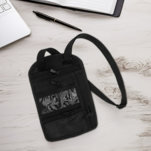 AURARMLET Black Waterproof Travel Passport Holder with Rfid Protection and Zippered Compartments
