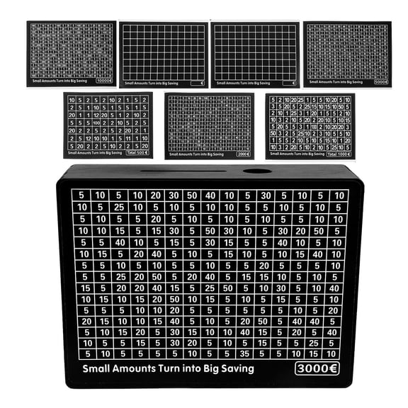 AURARMLET Black Wooden Money Savings Box Handcrafted Coin Storage Jar Durable Design for Home Use 9.8 x 5.1 x 4.1 Inches