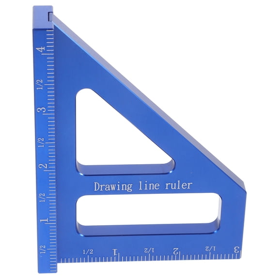 AURARMLET Blue Aluminum Square for Woodworking Multi Angle Measuring Ruler 45 and 90 Degree Carpenter Tool