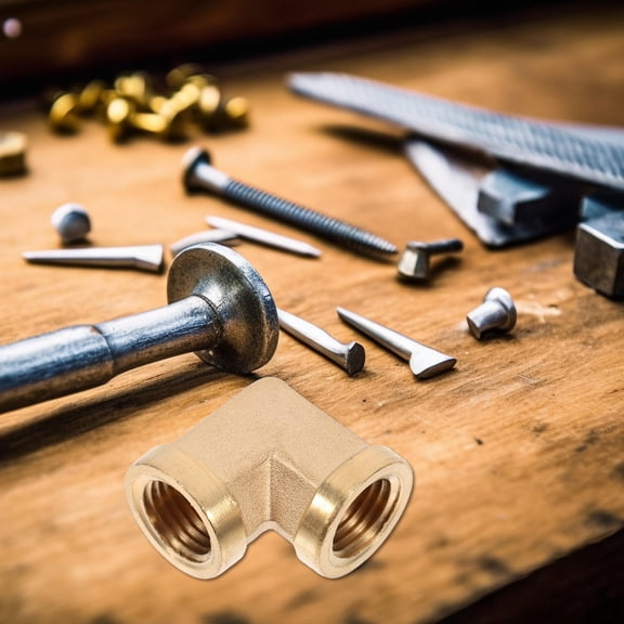 AURARMLET Brass 1/4 Inch NPT 90 Degree Elbow Pipe Fitting Leakproof Water Connector for Plumbing and Irrigation