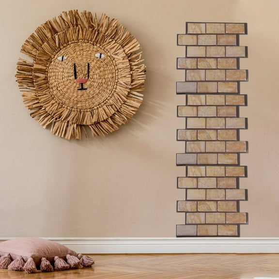 AURARMLET Brown Faux Brick Wallpaper Self Adhesive PVC for Home Decor Versatile Background Decoration 11.79x11.79in
