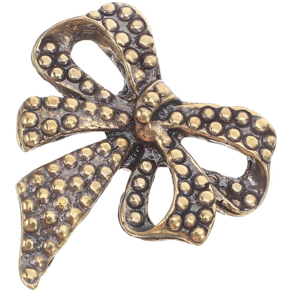 AURARMLET Solid Brass Bow Pull Handles Brown for Decorative Cabinets and Drawers
