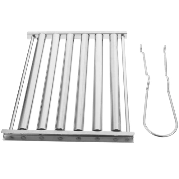 AURARMLET 1Set Portable Stainless Steel Grill Rack Rolling Sausage Grill Stand for Picnic and Camping