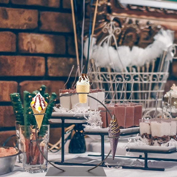 AURARMLET Creative Ornament Iron Ice Cream Shelf Flat Base for Dessert Shops