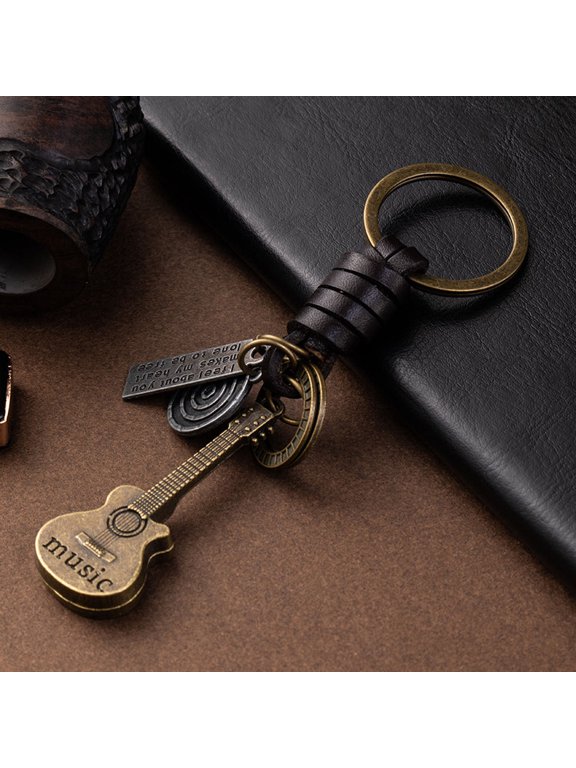 Multi-Color Guitar Shaped Keychain Pendant for Bags, Car, and Keys, 1 Piece Hanging Accessory