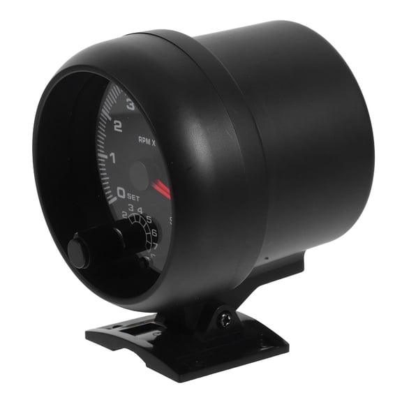 AURARMLET Auto Tachometer Gauge, Black Dial Car Meter with White Light Alarm, Fits 4, 6, or 8 Cylinder Car and Truck Engines