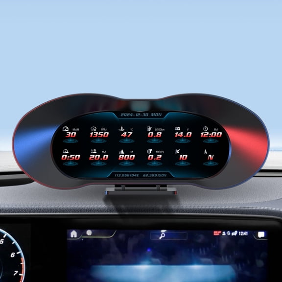 AURARMLET Car Windshield Up Display, Speedometer Gauge with Overspeed and Low Voltage Alerts