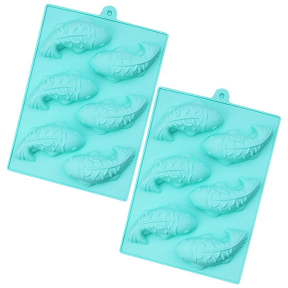 AURARMLET Carp Fish Mold Dessert Baking Molds Blue 2pcs for Cooking