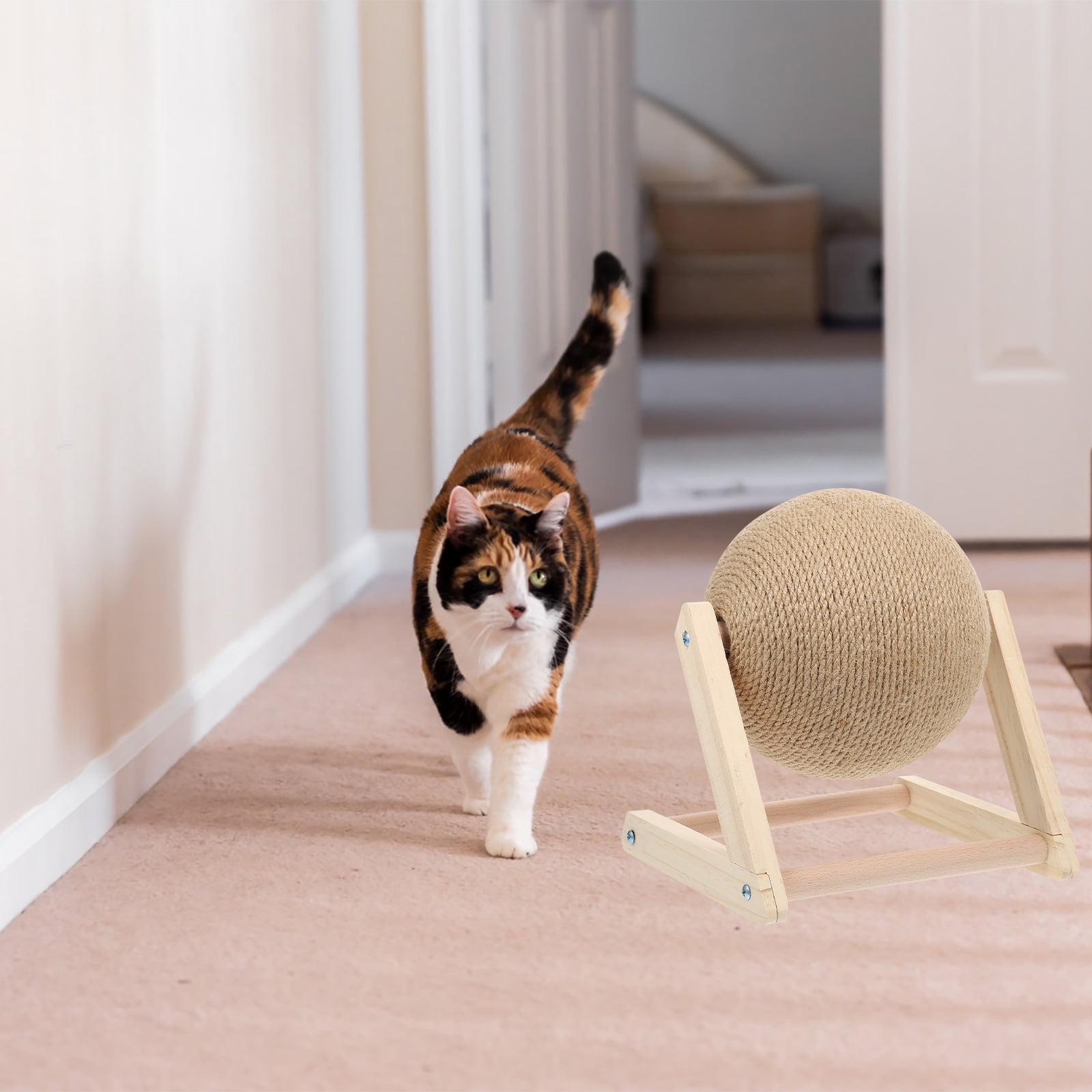 AURARMLET Kitten Scratching Balls Cat Scratch Plate Khaki L Shaped ...