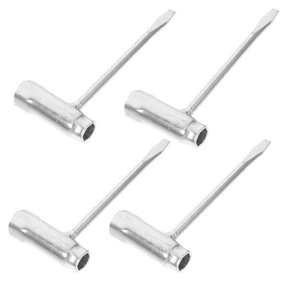 AURARMLET 4Pcs Adjustable Spanner Set for Chainsaw Maintenance with Ergonomic Grip Plated Silver
