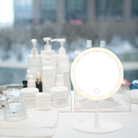 AURARMLET Chargeable LED Smart Makeup Mirror with 360 Degree Adjustable White Stand and USB Rechargeable Battery