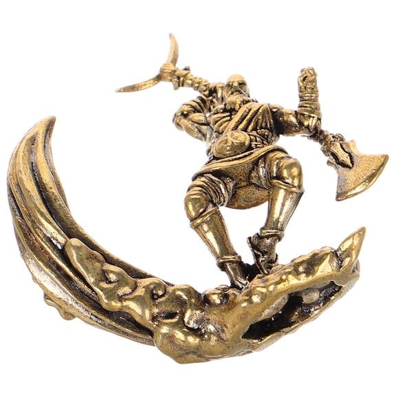AURARMLET Chinese Brass Drifting Statue Hand Polished Feng Shui Desktop Ornament Home Office Decor