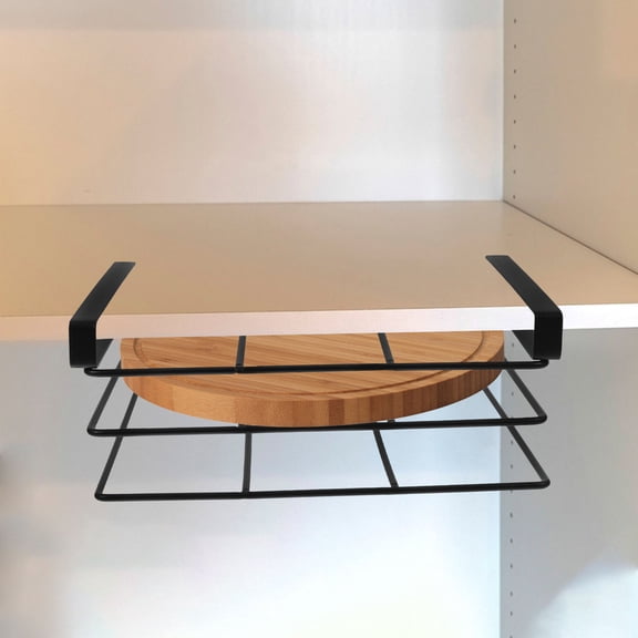 AURARMLET Double Layer Stainless Steel Kitchen Chopping Board Storage Rack with Elegant Black Finish - and Space Saving