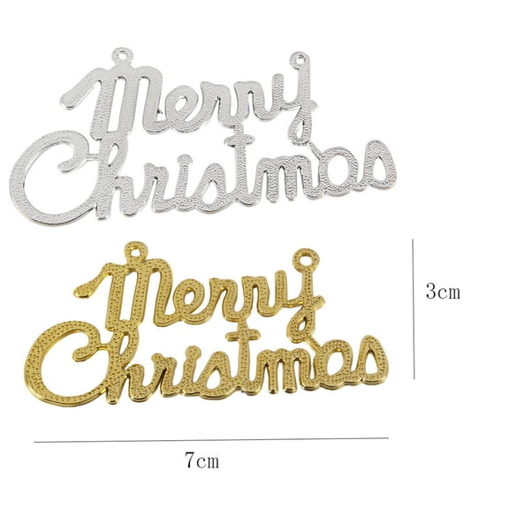 AURARMLET Christmas Letter Cards Plastic Rectangle Ornaments for Tree and Indoor Holiday Hanging Decoration