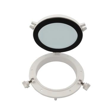 AURARMLET Round Marine Window Hatch White with High Transparency Glass for Rv and Boat