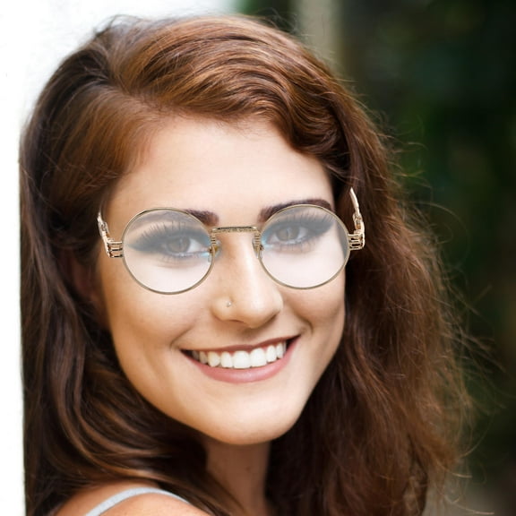 AURARMLET Unisex Steampunk Eyewear Lightweight Comfortable Metal Round Frames