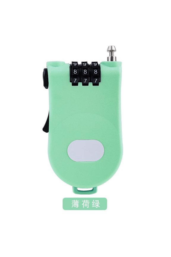 Adjustable Steel Cable Lock Light Green Plastic Bike Security