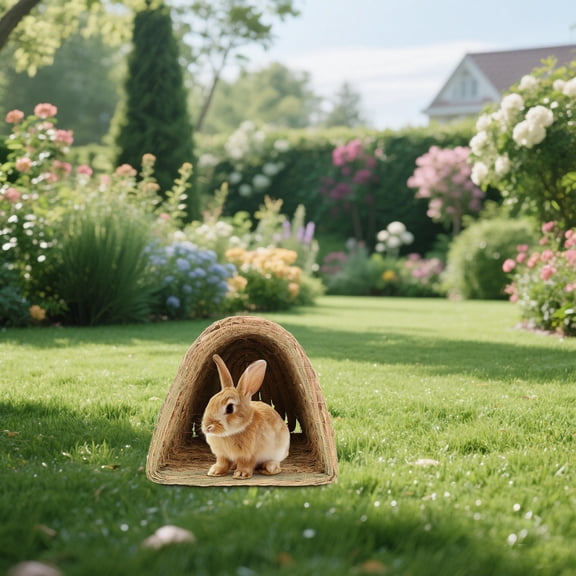 AURARMLET Comfortable Bunny Hideaway Made from Natural Grass for Small Pets Like Rabbits Hamsters and Squirrels