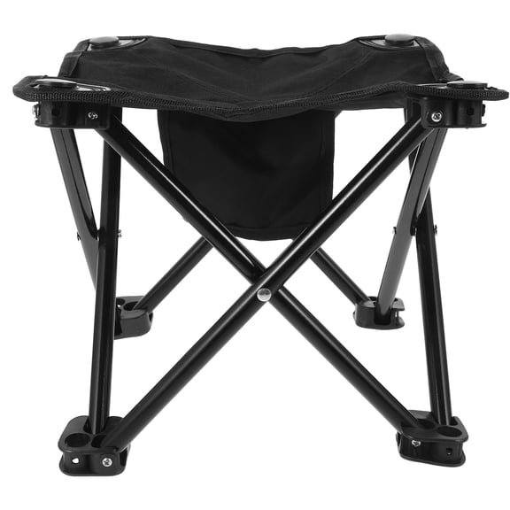 AURARMLET Compact Folding Stool Portable for Camping Hunting Fishing with Black Oxford Material