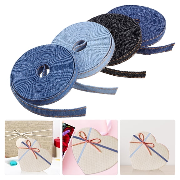 AURARMLET Crafting Ribbon Made from Denim Fabric for Stylish Sewing and Packaging Decor