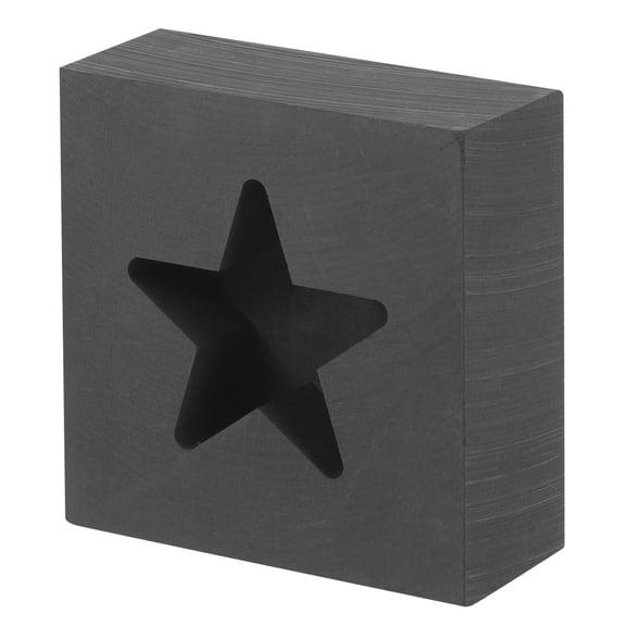AURARMLET Black Graphite Ingot Mold, Star Design, Thermal Stable, Easy Clean, DIY Metal Casting