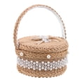 thumbnail image 1 of AURARMLET Rustic Wedding Ring Basket Made of Jute Cloth for Engagements and Ceremony Storage, 1 of 8