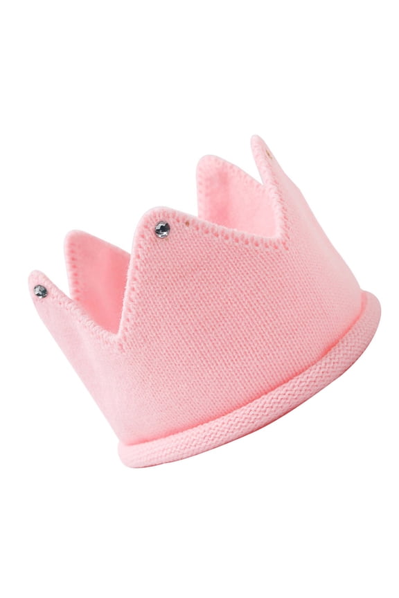 Cute Baby Hats Pink Crown for Winter Wear Knitted Hat 1Pcs