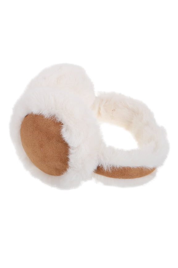Plush White Ear Warmers for Women, 1 Set, Soft Cozy Winter Accessories to Keep Ears Warm in Cold Weather